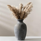 Large Ceramic Rustic Flower Vase, 10.43 Inch Tall Vintage Pottery Home Decor, Farmhouse Terracotta Vase for Living Room, Table, Shelf, Mantel Decoration, Farmhouse - Black Bronze - Image 2