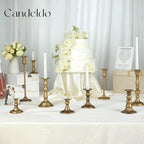 Candeldo Brass Finish Candle Holders Set of 10 for Table Centerpiece - Image 7