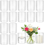 16 Pcs Glass Cylinder Bud Vases for Centerpieces 4 Inch Tall by saiguomi