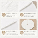 YEAHOME Christmas Tree Skirt, 60” Large White Tree Skirts with Soft Faux Fur Plush for Christmas Tree Decorations, White Christmas Tree Skirts Xmas Decorations for Indoor Holiday Party Decor - Image 2