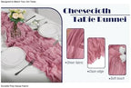 12 Pack Dusty Rose 10 Ft Cheesecloth Table Runner 20x120 Inch Boho Wrinkled Sheer Romantic Gauze Decor for Wedding, Bridal Shower, Birthday Party - Image 2
