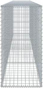 vidaXL Gabion Basket/Cage with Cover - Galvanized Iron - 157.5"x19.7"x39.4" for Outdoor Landscaping, Retaining Walls, Privacy Screens, and Garden Features - Easy Tool-Free Assembly - Image 5