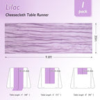 6 Pack Lilac Purple Cheesecloth Table Runner 120 Inch Boho Wedding Decor - Image 2