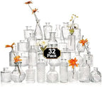 Arme Glass Bud Vase Set of 32 Pcs，Small Glass Vases for Flowers，Clear Bud Vases in Bulk，Vintage Vases for Centerpieces，Small Glass Bud Vase for Rustic Wedding Decorations，Home Table Flower Décor by Arme