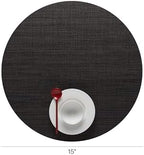 Chilewich Mini Basketweave Placemats, Round Woven Placemats Set of 4 - Image 2