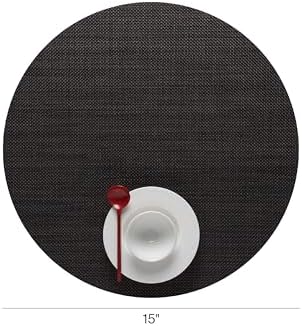 Chilewich Mini Basketweave Placemats, Round Woven Placemats Set of 4 - Image 2