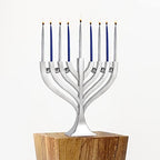 Elegant Harmony Candle Menorah for Hanukkah Precision Die Cast Hanukkiah Body with a High Polish Finish Use with Standard Chanukah Candles - Chanukkah Decorations By Zion Judaica - Image 3
