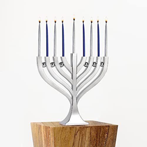 Elegant Harmony Candle Menorah for Hanukkah Precision Die Cast Hanukkiah Body with a High Polish Finish Use with Standard Chanukah Candles - Chanukkah Decorations By Zion Judaica - Image 3