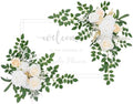2pcs Champagne & White Deluxe Welcome Sign Artificial Flowers Wedding Backdrop Garland Hanging Floral Arrangements for Ceremony Reception Entryway Board Sweetheart Table by AngelaFlower