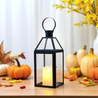 JHY DESIGN Black Decorative Lanterns 16“H Decorative Candle Lantern with Tempered Glass for Indoor Outdoor Events Parities and Weddings - Image 5
