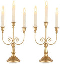 Romadedi Gold 3 Arm 11.8" Candelabra Candle Holders, Set of 2 by ROMADEDI