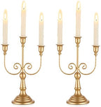 Romadedi Gold 3 Arm 11.8" Candelabra Candle Holders, Set of 2 by ROMADEDI