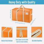 VENO 10 Pack Heavy Duty Moving Bags, Extra Large Storage Bags with Reinforced Handles & Strong Zippers, Foldable & Reusable Moving Box Alternative for Clothes & Dorm Storage - Image 2