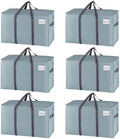 VENO 6 Pack Heavy Duty Moving Bags, Extra Large Storage Bags with Reinforced Handles & Strong Zippers, Foldable & Reusable Moving Box Alternative for Clothes & Dorm Storage by Veno