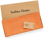 Solino Home 100% Linen Table Runner, 14 x 108 in, Pink and Orange Striped - Image 6