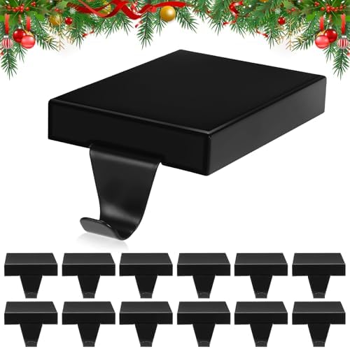 Zonon 4 Pcs Christmas Stocking Holders for Mantle, Black by Zonon