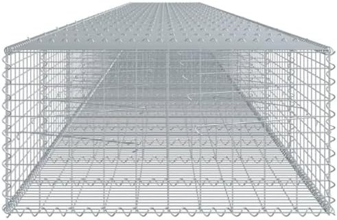 vidaXL Gabion Basket - Extra Large 472.4"x39.4"x19.7" Galvanized Iron Cage for Garden Retaining Wall/Outdoor Decor - Image 6