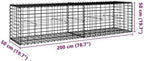 vidaXL Gabion Basket with Cover 78.7"x19.7"x19.7" Galvanized Iron - Image 3