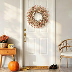 24in Fall Wreaths for Front Door Handcrafted Paper Flower Wreath - Image 5