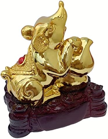 Betterdecor Gold Color Feng Shui 12 Chinese Zodiac Animal Statue Figurine Home Office Decoration and Gift for New Year Holidays and Birthday (Zodiac Rat) - Image 2