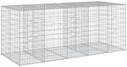 vidaXL Gabion Basket with Cover 98.4"x39.4"x39.4" Galvanized Iron - Image 7