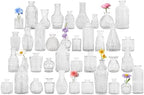 40Pcs Mini Vintage Clear Glass Bud Vase Set by FEINIGESI