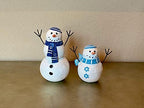 S/2 Hanukkah Jewish Snowman Figurine Collectible Decor Winter Decoration 7.5" & 5.5" (Snowmen Set) - Image 2