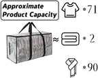 6-Pack Extra Large Clear Moving Bags with Zippers, 93L Heavy Duty Storage Totes with Wrap-Around Handles, Collapsible Clothes & Holiday Storage Bins Alternative (100lb Capacity) - Image 5