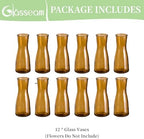 Glasseam Brown Glass Bud Vase: Small Set of 12 Mini Vases for Centerpieces, Flowers, Wedding Table, Dining Room Decoration - Modern Minimalist Cute Decorative Decor - Image 6
