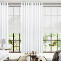 KOUFALL 96 Inch Curtains 2 Panel Set,Semi Blackout Extra Wide Living Room Curtains 96 Inches Long,with Grommet Top,White Color by KOUFALL