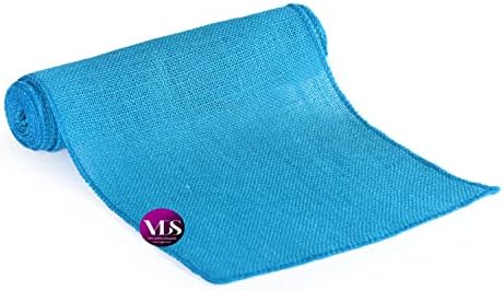 VDS Pack of 20, Burlap Table Runner 100% Natural Jute Rustic Hessian Table Cloth Centrepiece for Wedding Bridal Shower Birthday Event Party Banquet Table Decoration (Size 12X108 Inch)(Teal) - Image 4