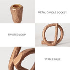 DN DECONATION Gold Twisted Candle Holders Set of 2 for Table Centerpiece - Image 4