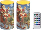 Flameless Candles with Remote Santa Claus Sled Electric Candles Flickering Battery Operated LED Candles Color Changing with Remote Timer for Christmas Party Room Table Decor Set of 2 - Image 2