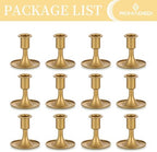 Candlestick Holders Taper Candle Holders, Romadedi Gold Candle Stick Candle Holder for Table Centerpiece, Wedding Reception, Festive Christmas Mantel Decoration or Home Decor, Set of 12 - Image 6
