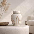 Living Room Decor Flower Vase,Wood Farmhouse Decor Ceramic Vases Aesthetic,Office Flower Pot for Desk, Boho Coffee Table Bookshelf Laundry House Decorations,Kitchen Accessories - Image 2