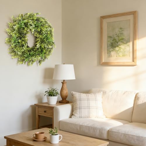 26'' Wreath for Front Door, Artificial Greenery Door Wreaths for Home Decor - Image 7