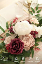 Ling's moment Flower Garland, 6FT Eucalyptus & Rose Marsala & Blush 02 - Image 4