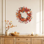 20 Inch Burlap Pumpkin Eucalyptus Fall Wreath for Front Door - Image 6