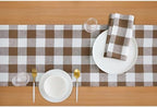 Solino Home 100% Pure Linen Table Runner, 14 x 72 in, Brown and White Check - Image 3