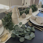 Leinuosen 8 Set 10 Ft Ivory Cheesecloth Table Runner Wedding Decor with 6 Ft Eucalyptus Garland, Boho Gauze Table Centerpiece Runner for Wedding Baby Shower Birthday Party Decoration - Image 3