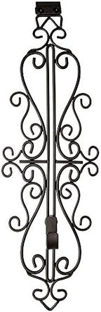 Front Door Wreath Hanger, Adjustable Hook Length Colonial Design, Brown by VillageLightingCompany