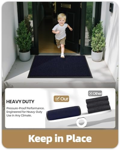 Color&Geometry Outside Welcome Front Door Mat, 36"x60" Blue - Image 6