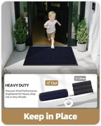 Color&Geometry Outside Welcome Front Door Mat, 24"x36" Blue - Image 6