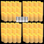 YOROXRG Set of 96 Waterproof Outdoor Flameless Candles, LED Candles with 4 Remote and Timer,(H 4" 5" 6" x D 2.2"),for Halloween Wedding Festival by YOROXRG