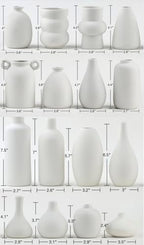 Set of 16 White Ceramic Bud Vases, Minimalist Boho Small Pampas Grass Flower Vase for Farmhouse Home Decor, Wedding Centerpiece, Shelf and Table Decoration - Image 6