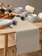 Beige Linen Bottom Table Runner 18x72 Inches Long Solid Color Farmhouse Cotton Linen Table Runner Burlap Style Farmhouse for Dinner Party Tabletop Decorations - Image 6