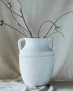 9" Vintage Ceramic Vase with Handles, Rustic Farmhouse Home Decor - Image 4