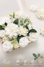 Ling's moment Artificial Wedding Flowers Combo, White & Sage, Grand - Image 6