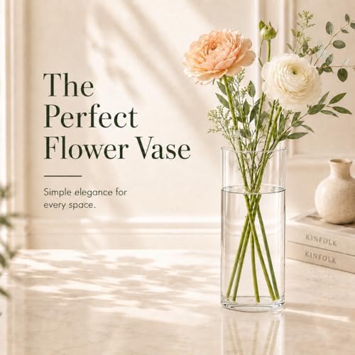 48pcs Glass Vase Cylinder for Centerpieces 4,6,7.5,8,8,10Inch Tall Small Flower Glass Clear Home Decor Centerpiece Table Flower Vase Decorations for Wedding＆Holiday - Image 2