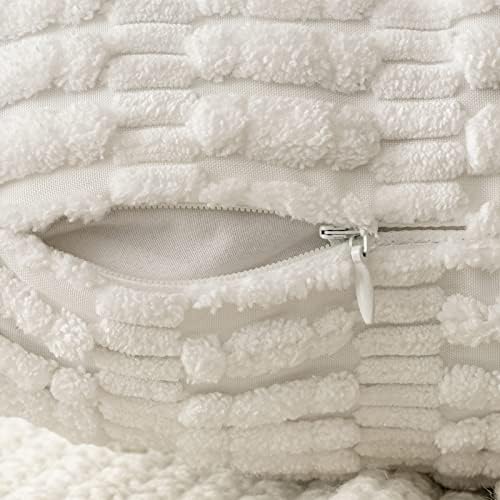 MIULEE Euro Sham Corduroy Decorative Throw Pillow Covers 24x24 Pure White - Image 3